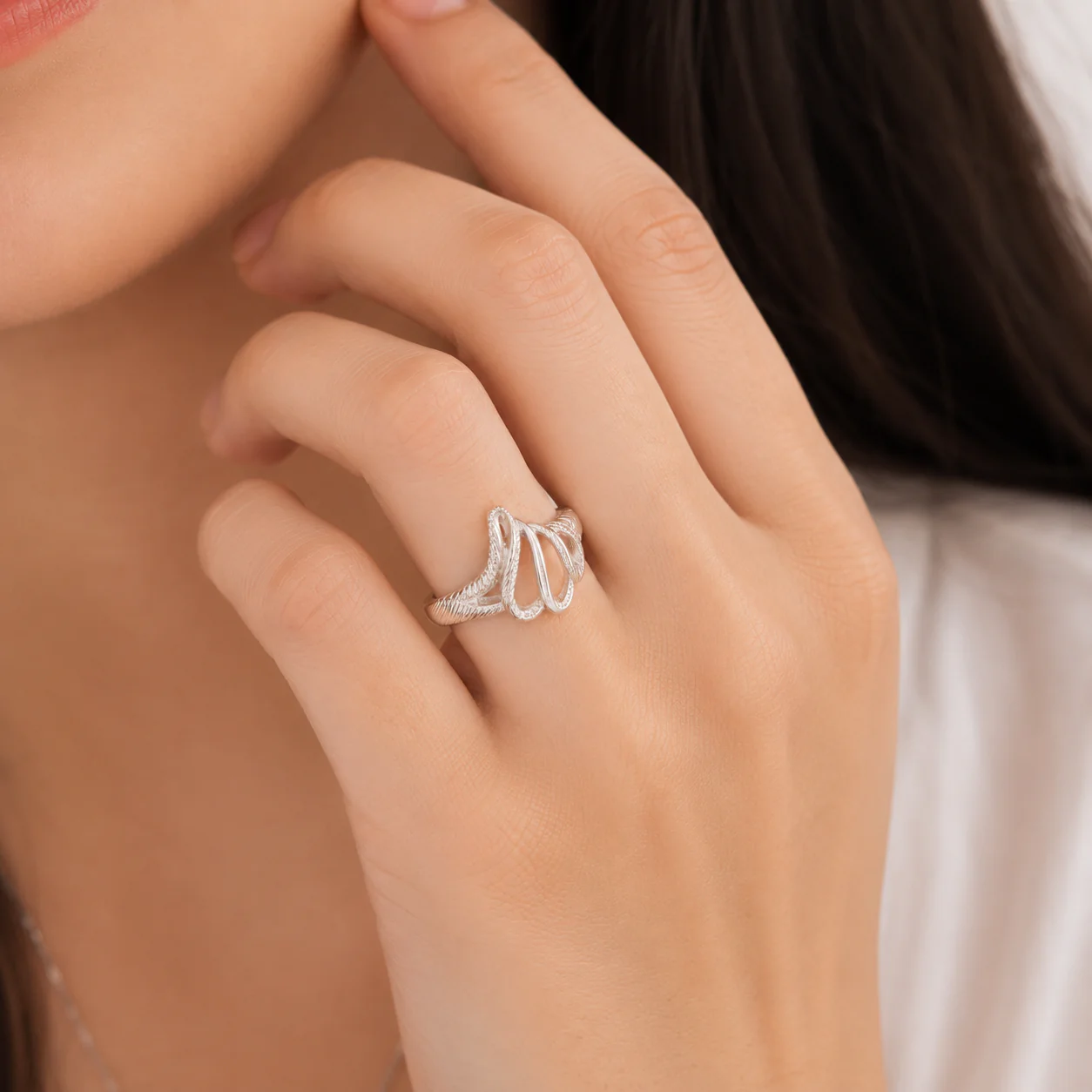 Abstract Ribbon Wave Ring - Image 4