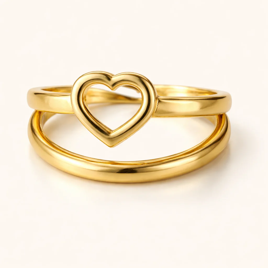 Adjustable Heart Stack Ring - Image 4