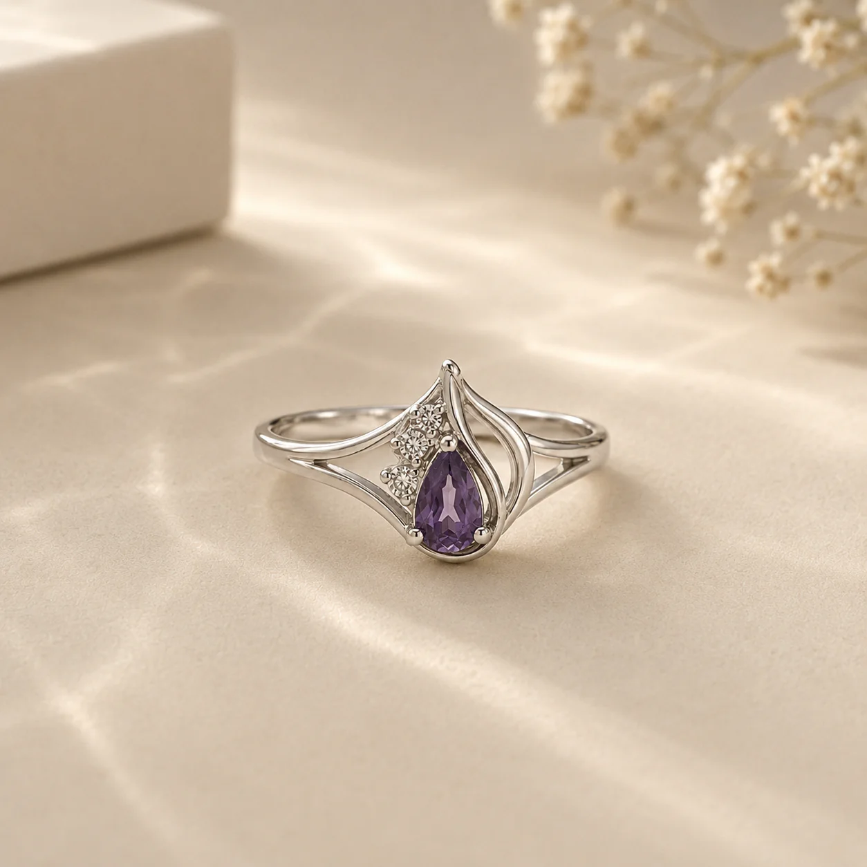 Amethyst Dewdrop Ring - Image 2