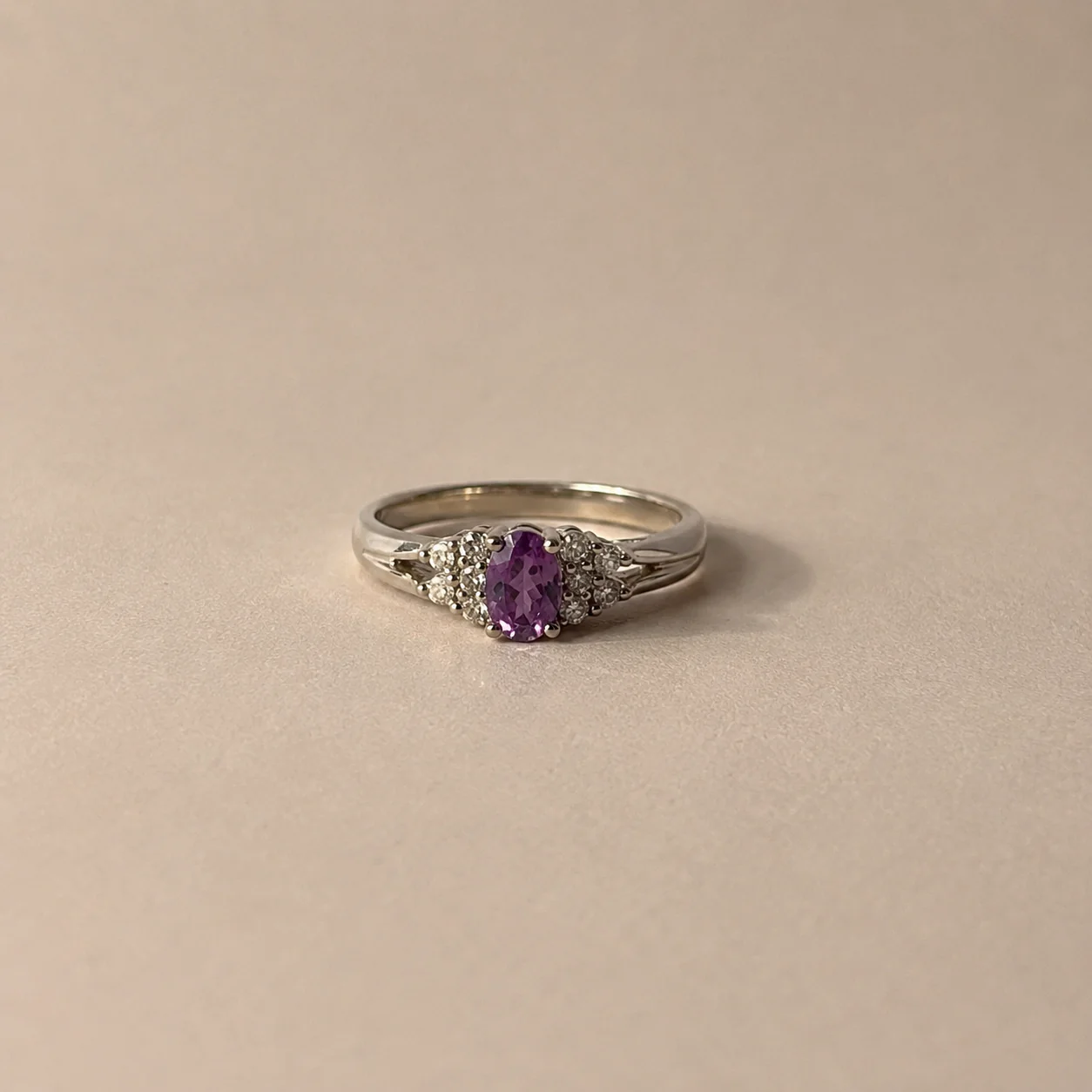 Amethyst Halo Accent Ring - Image 2