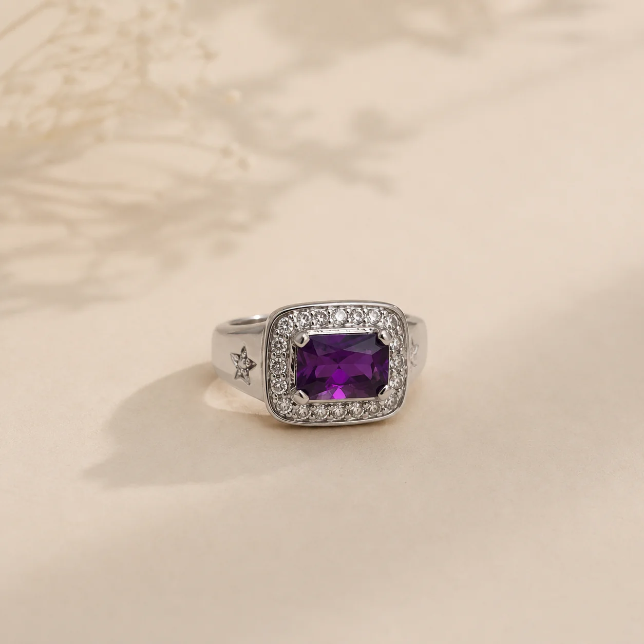 Amethyst Halo Signet Ring - Image 3