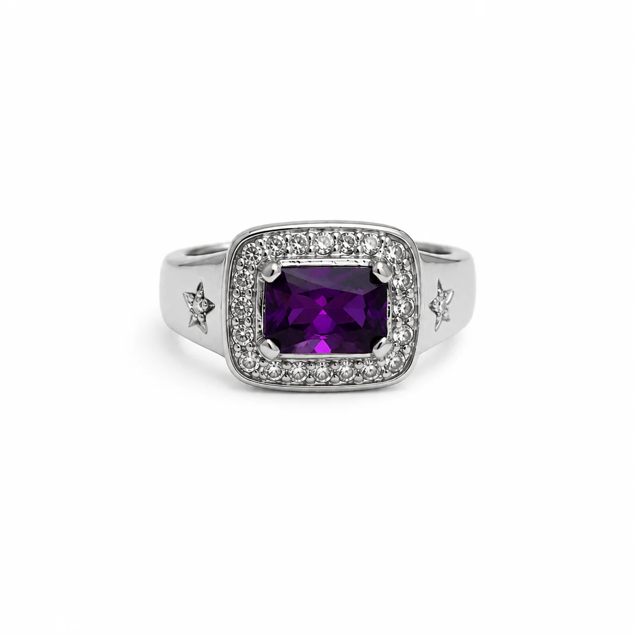 Amethyst Halo Signet Ring - Image 4