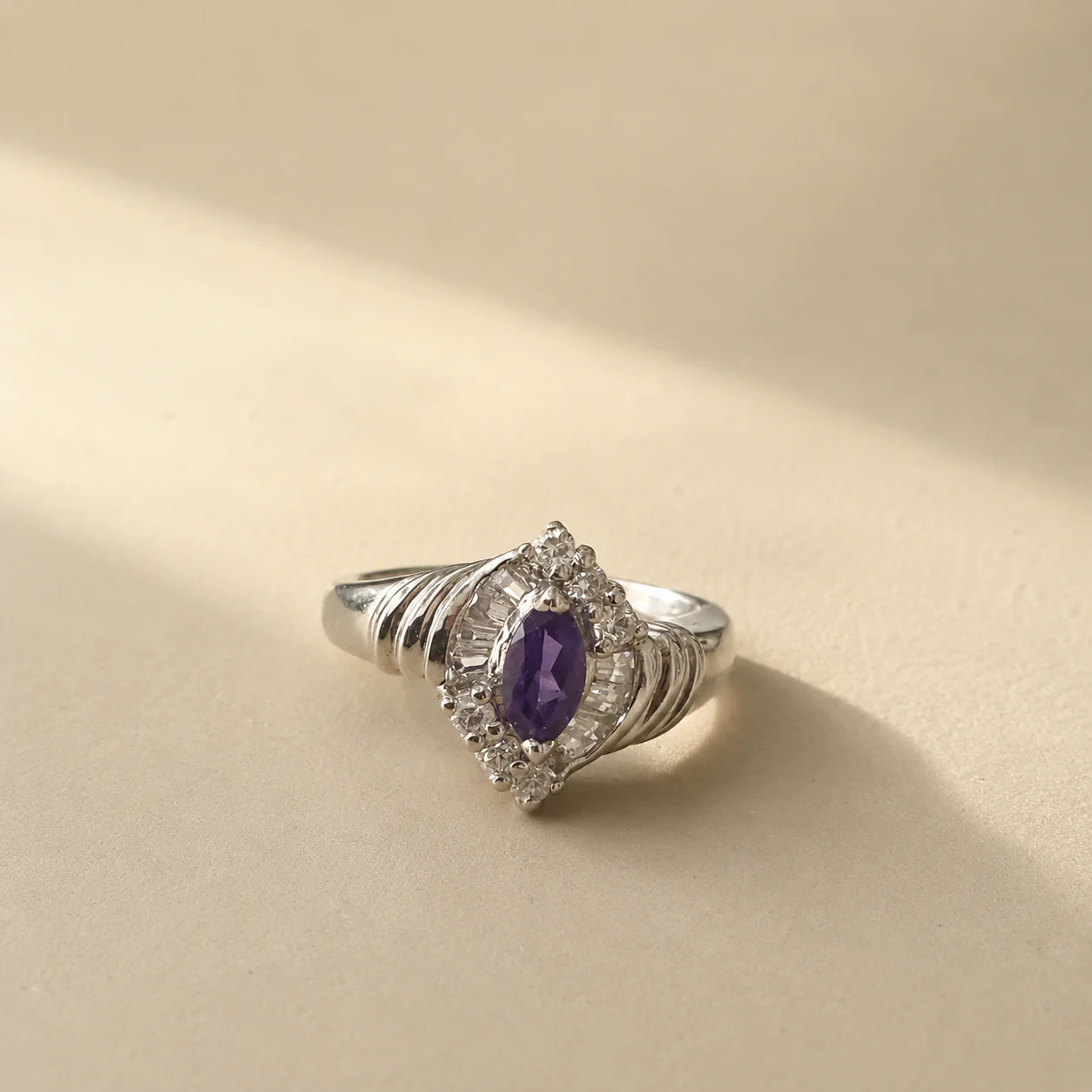 Amethyst Marquis Halo Ring - Image 2