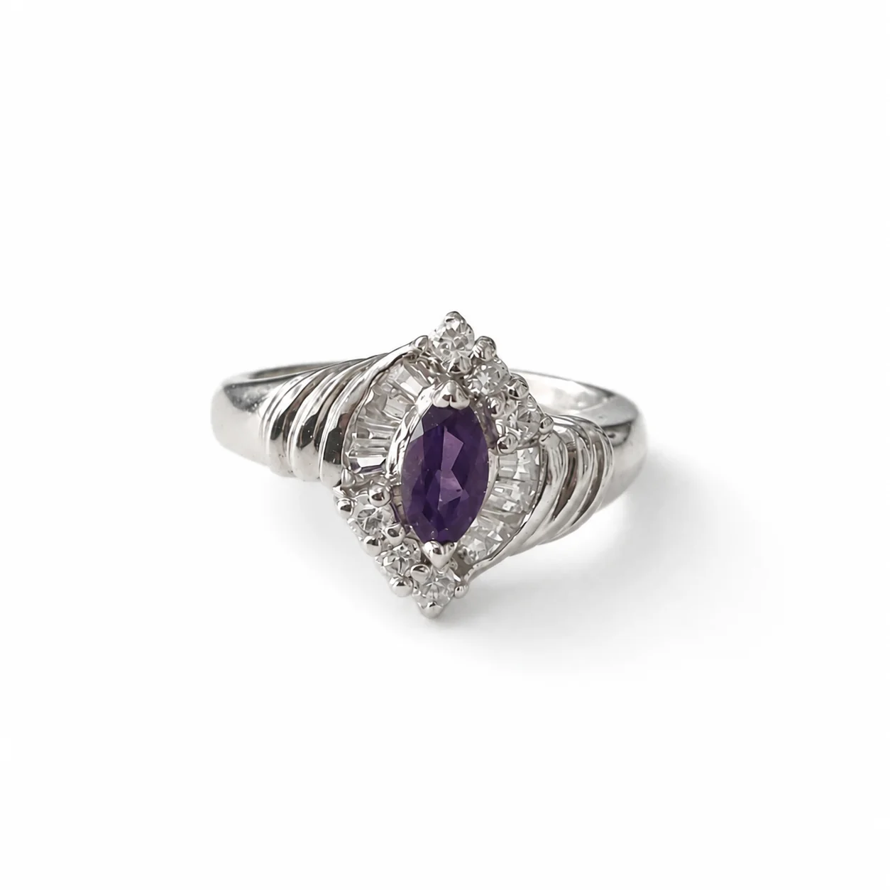 Amethyst Marquis Halo Ring - Image 3
