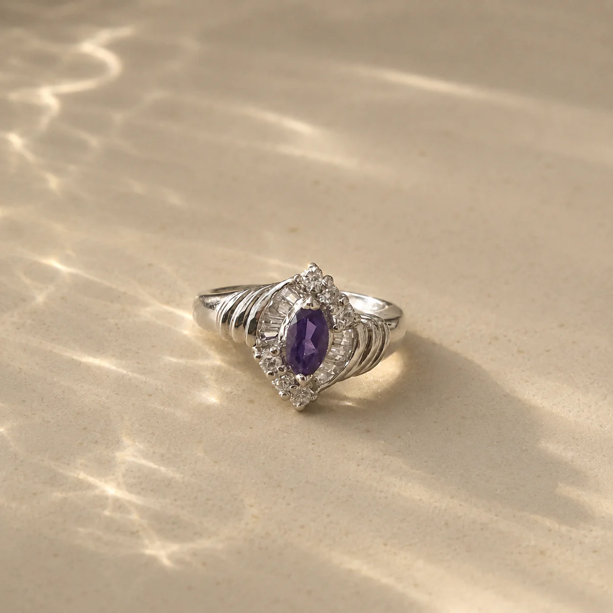 Amethyst Marquis Halo Ring - Image 4