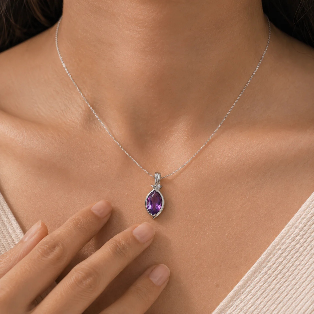 Amethyst Marquise Charm - Image 4