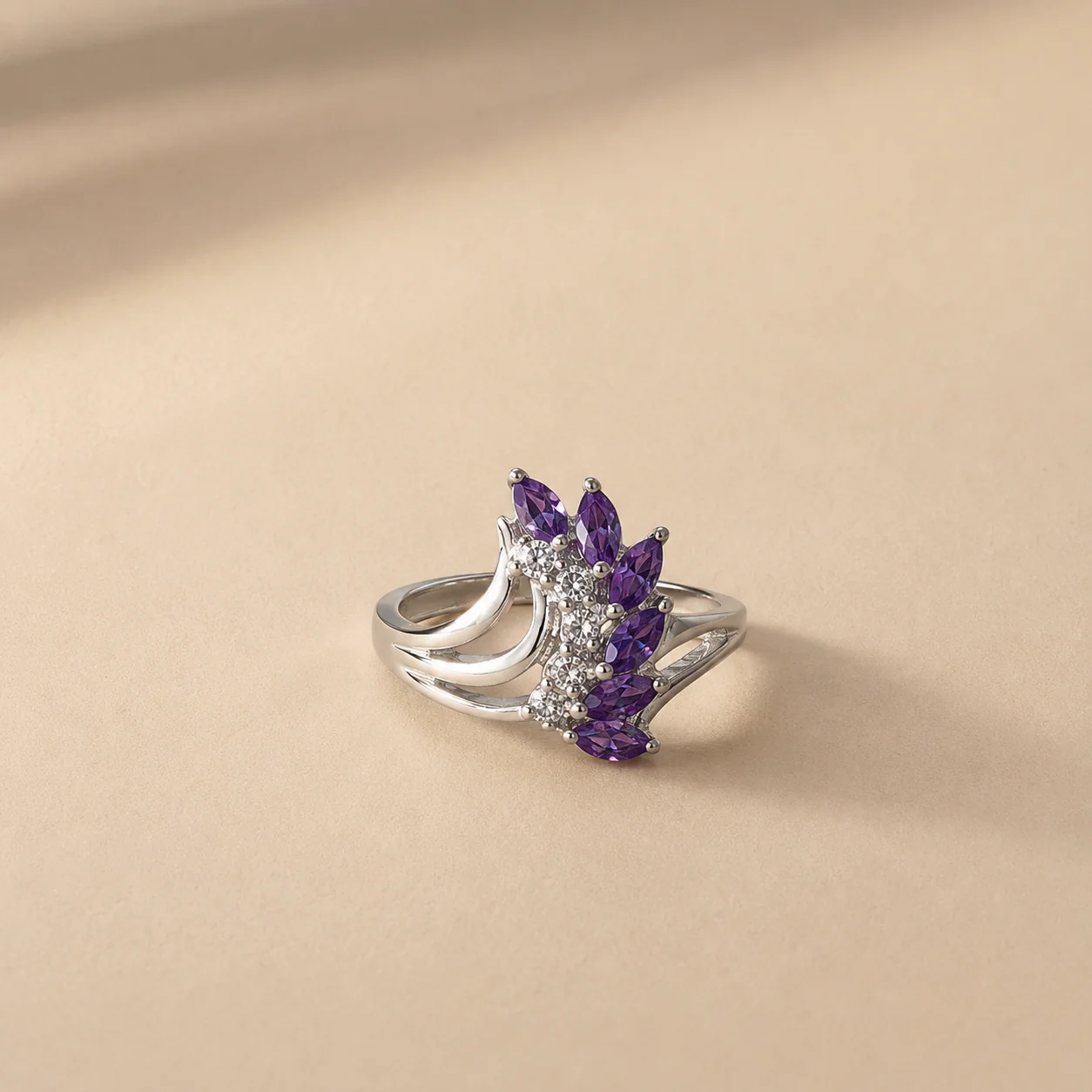 Amethyst Marquise Cluster Ring - Image 2