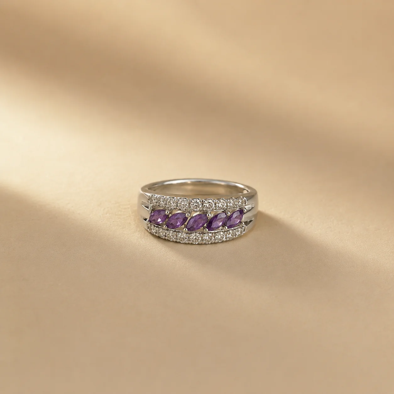Amethyst Marquise Eternity Band Ring - Image 2