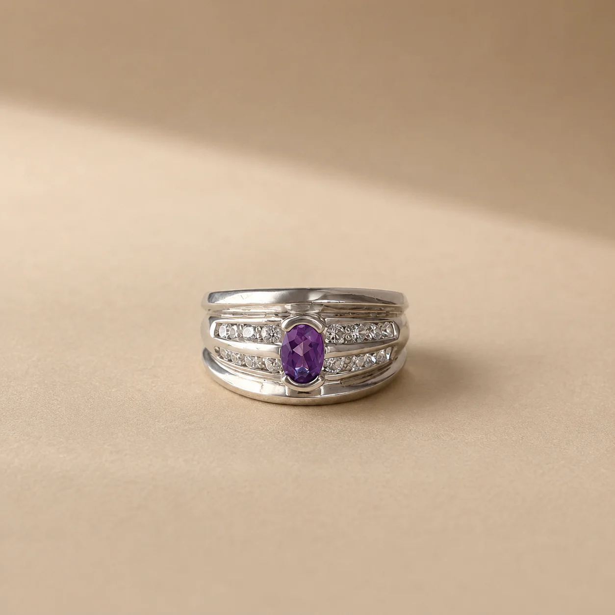 Amethyst Multi-Band Statement Ring - Image 2