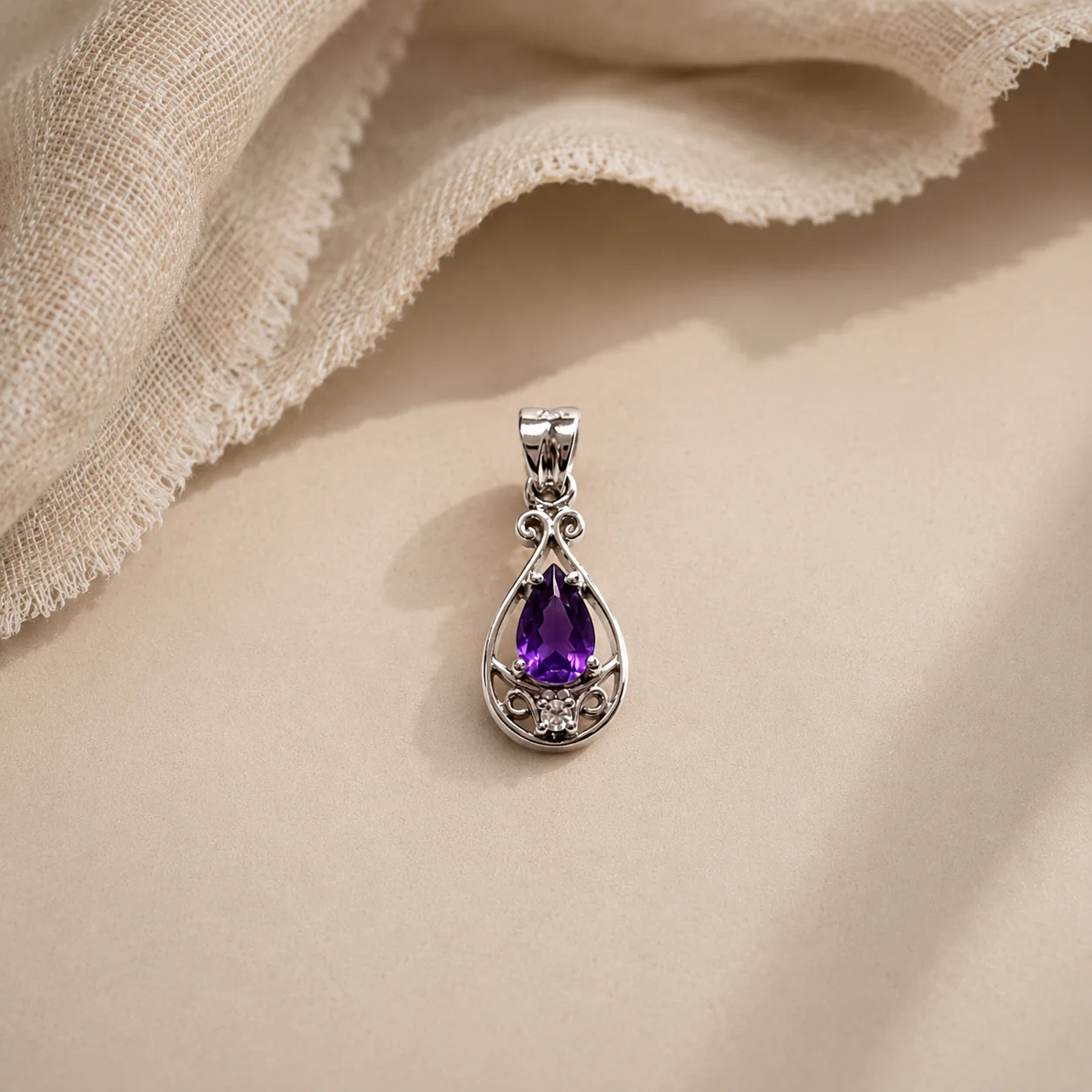 Amethyst Pear Charm - Image 2