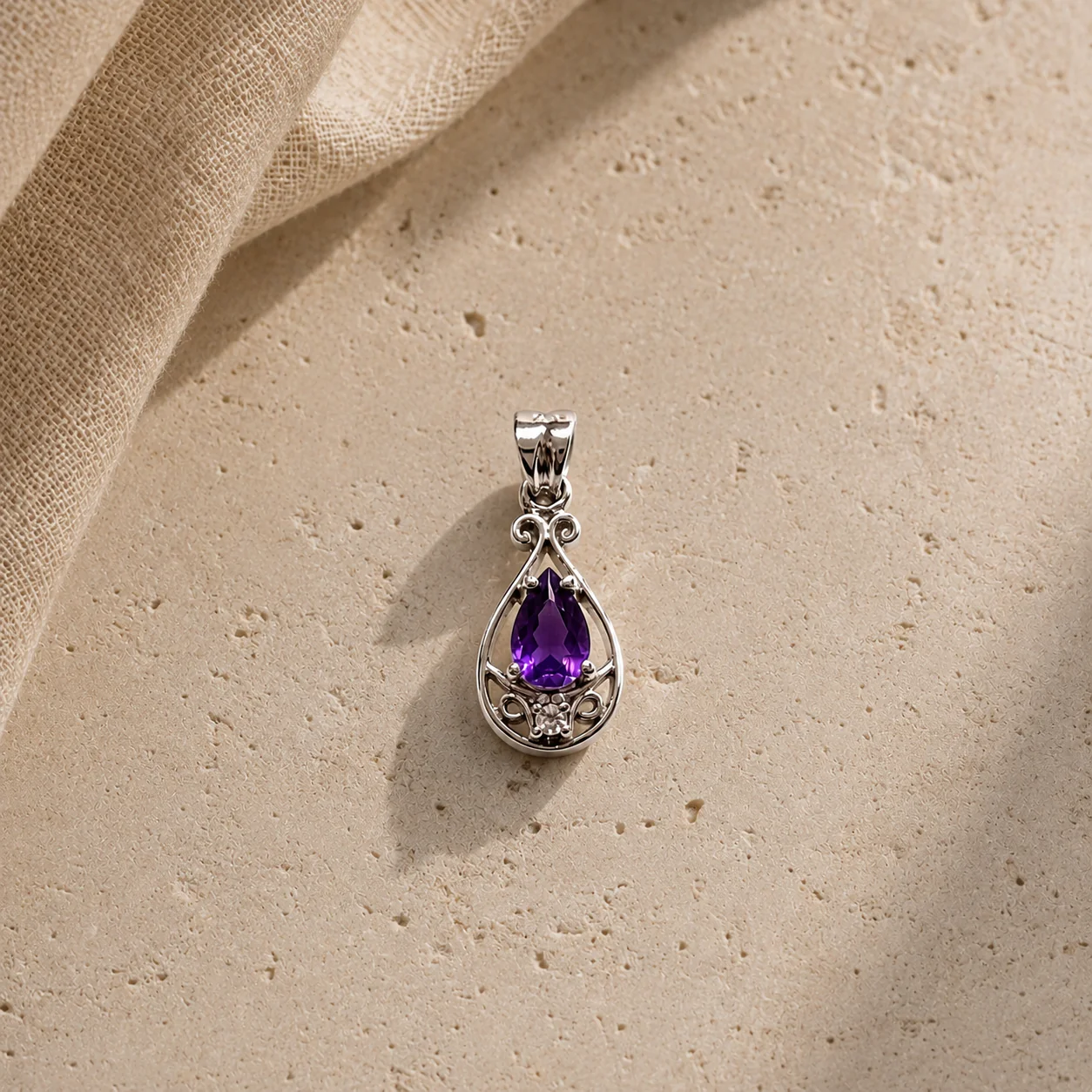 Amethyst Pear Charm - Image 3