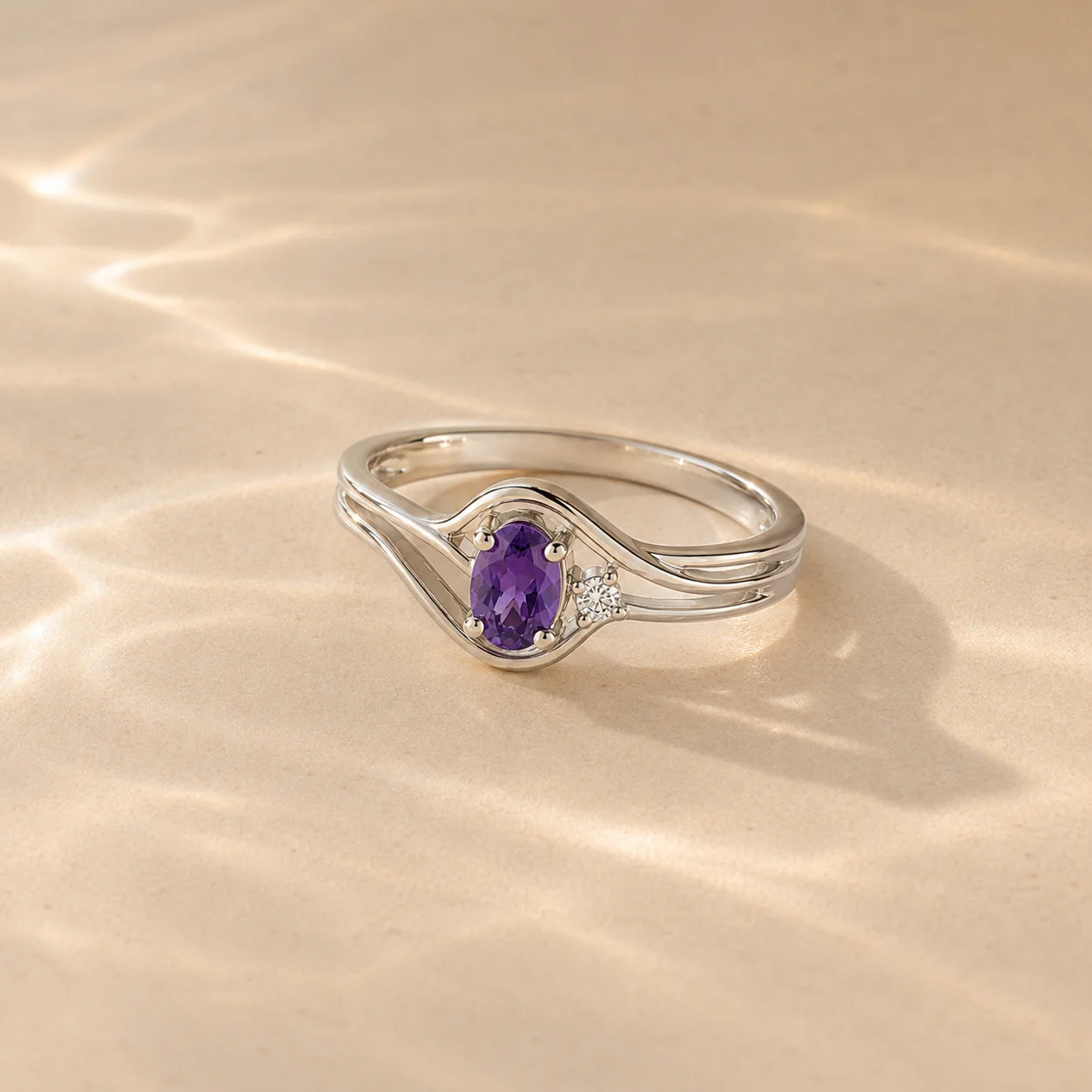 Amethyst Wave Ring - Image 3