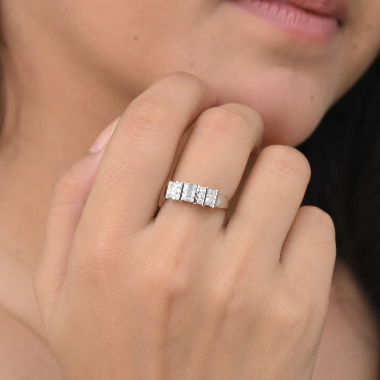 Aurelio Geometric CZ Band Ring - Image 4