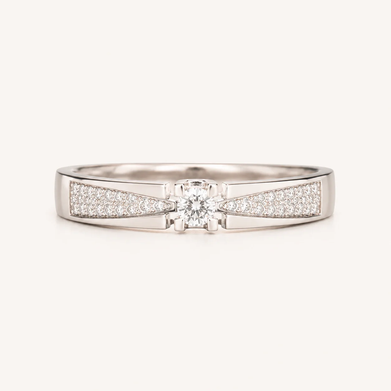 Aurielle Pavé Solitaire Ring - Image 4