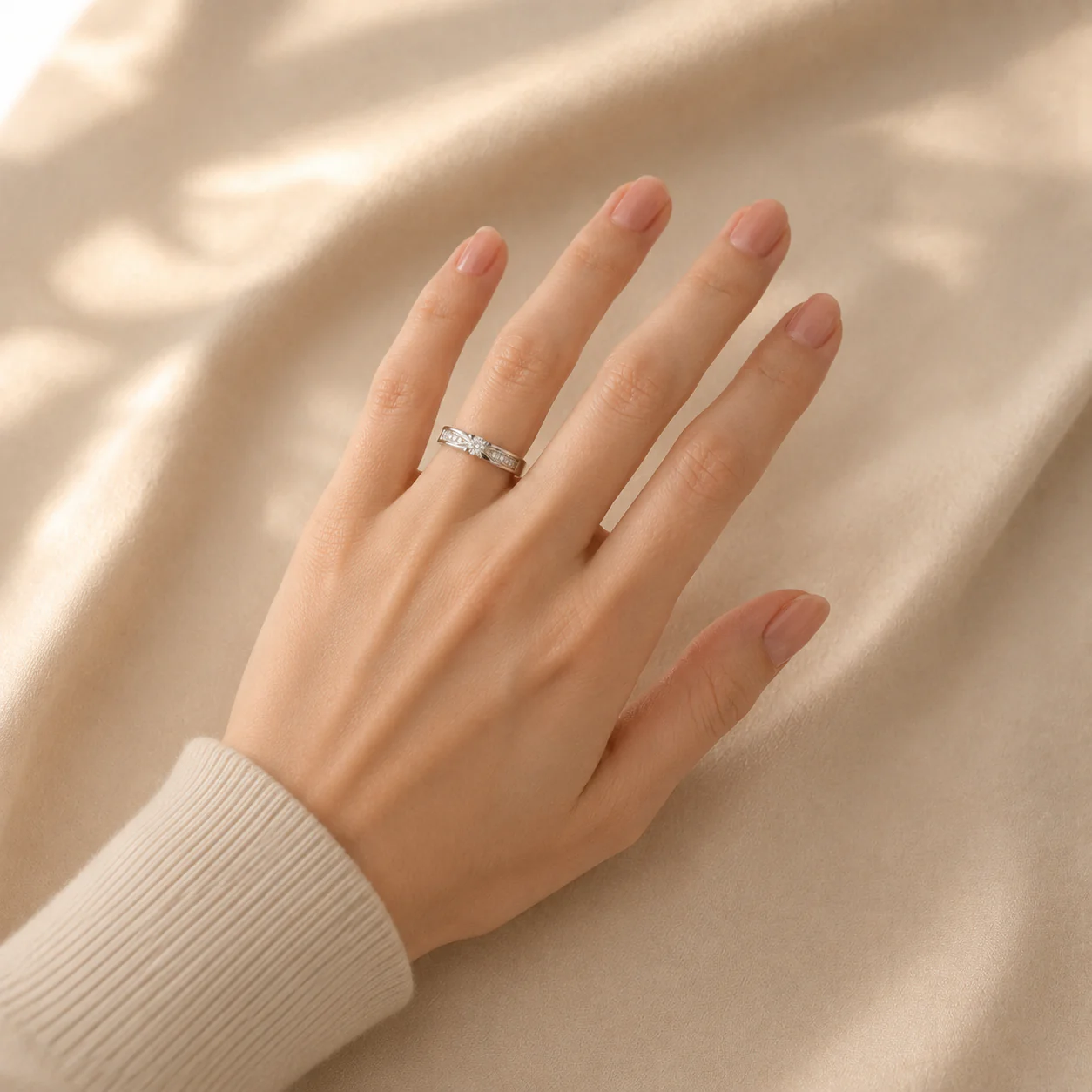 Aurielle Pavé Solitaire Ring - Image 5