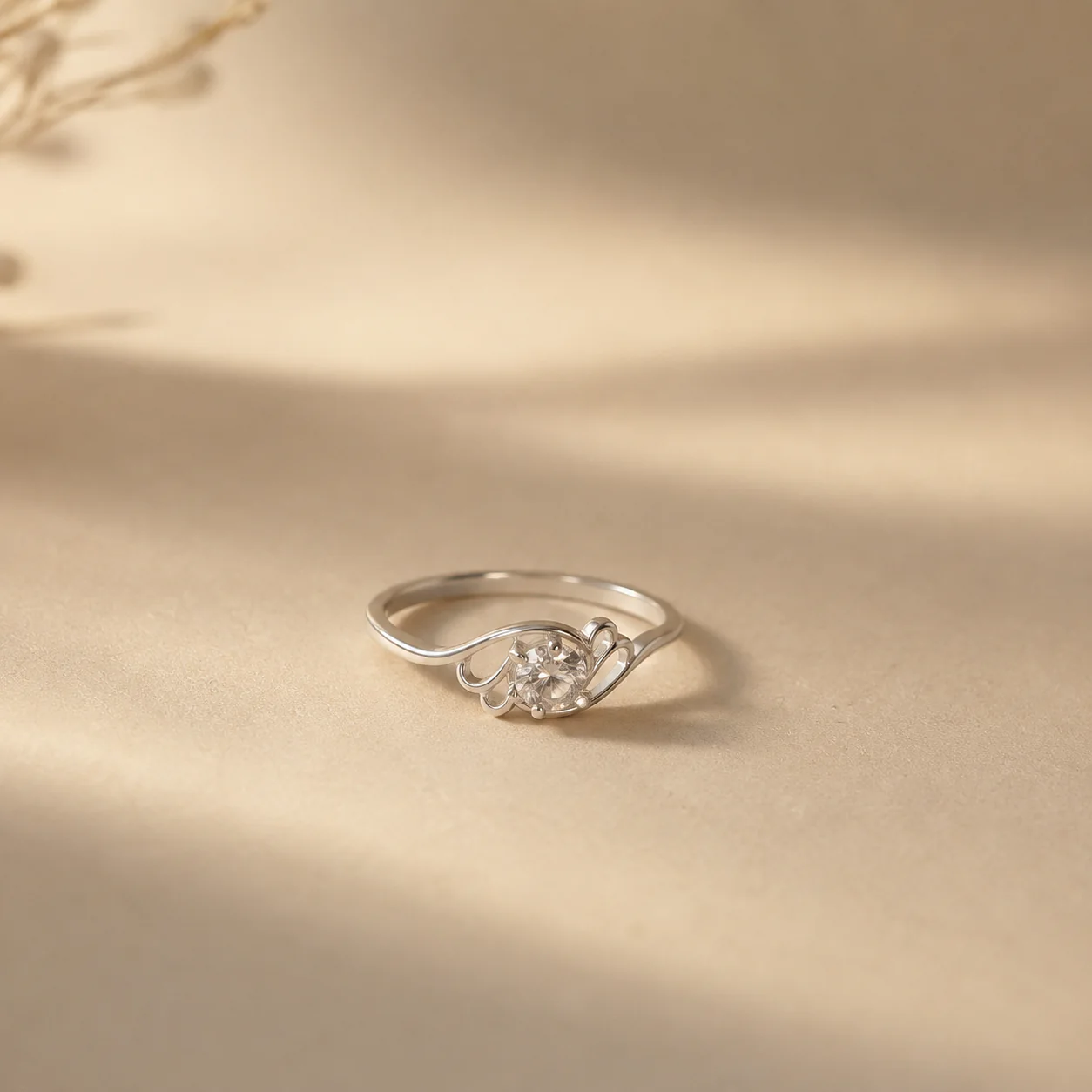 Aurielle Swirl Solitaire Ring