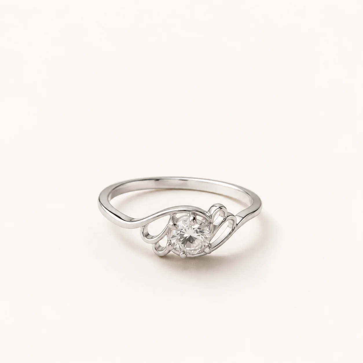 Aurielle Swirl Solitaire Ring - Image 3