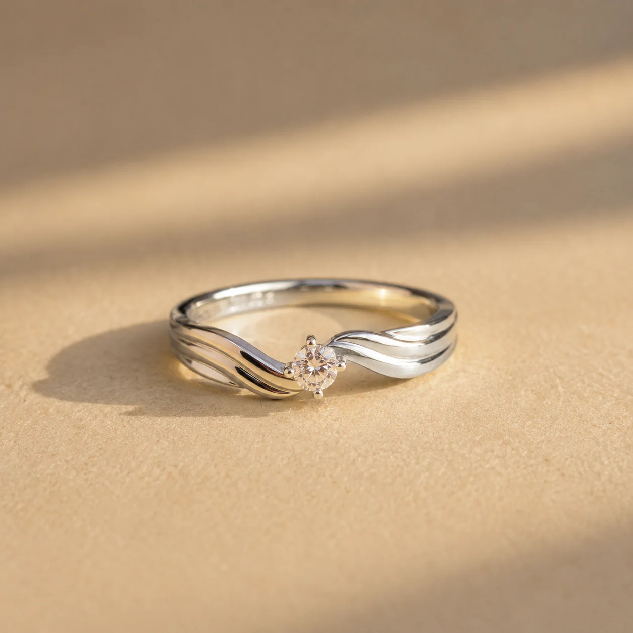 Aurielle Wave Solitaire Ring - Image 2