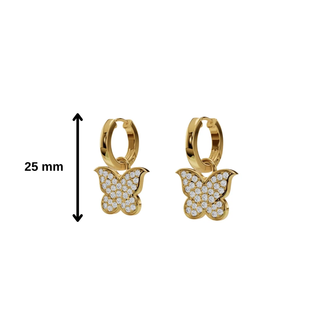 Studded Butterfly Huggies - Image 8