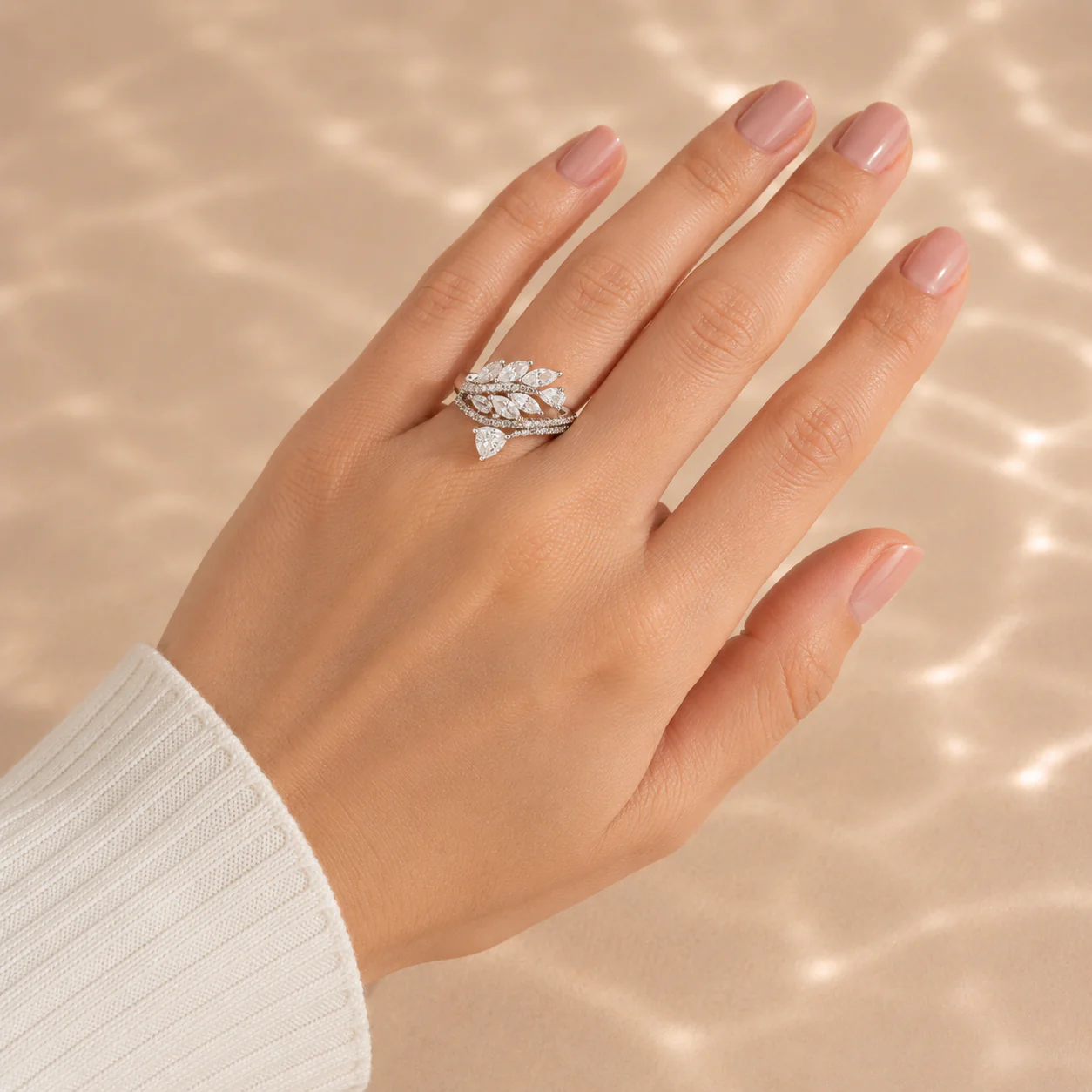 Aurora Leaf Cascade Ring - Image 4