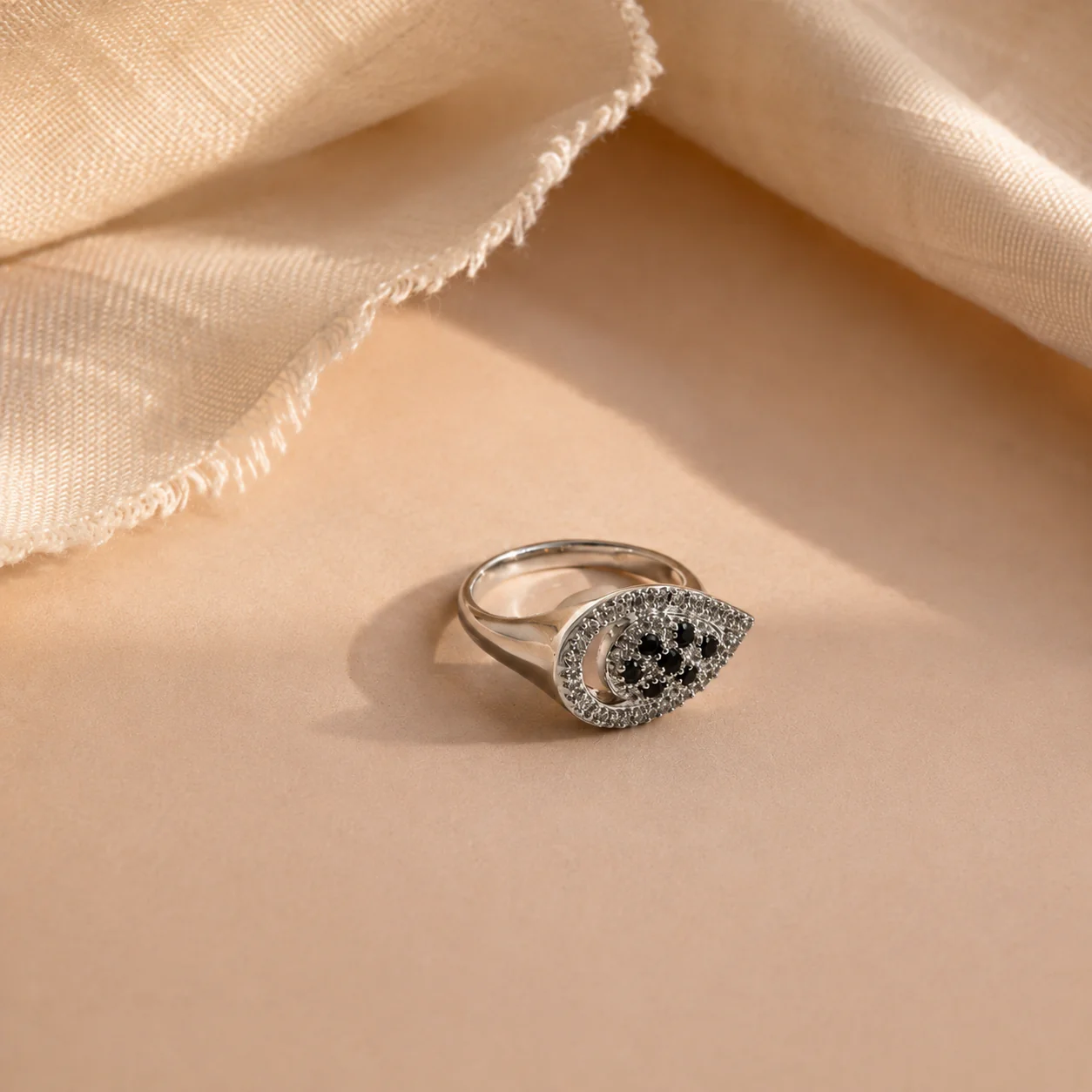 Black Onyx Evil Eye Ring