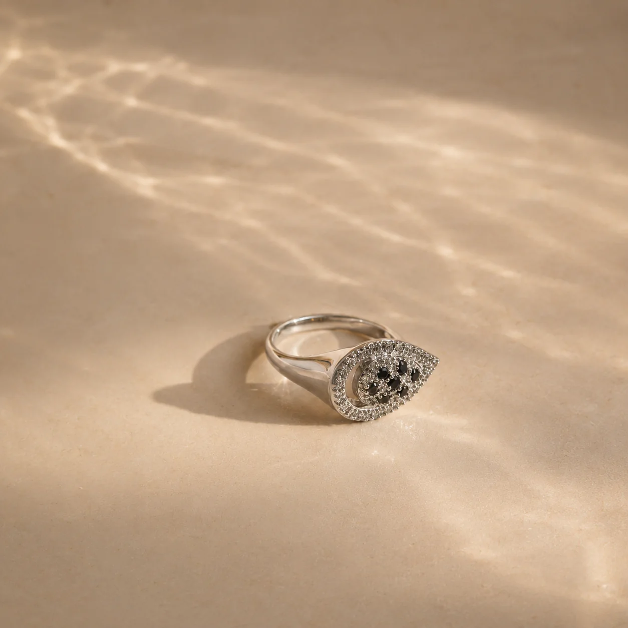 Black Onyx Evil Eye Ring - Image 3