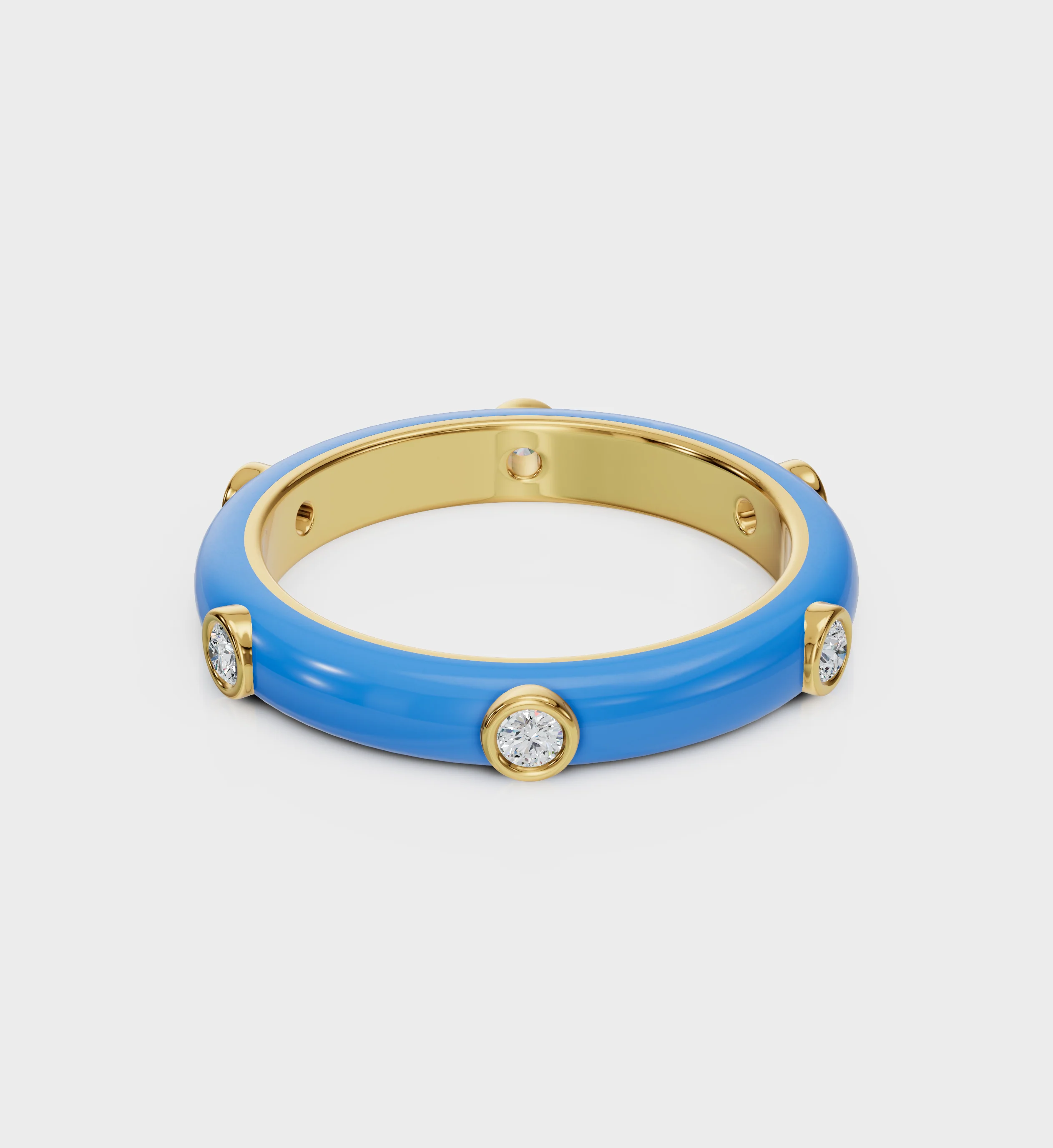 Blue Studded Enamel Ring - Image 6