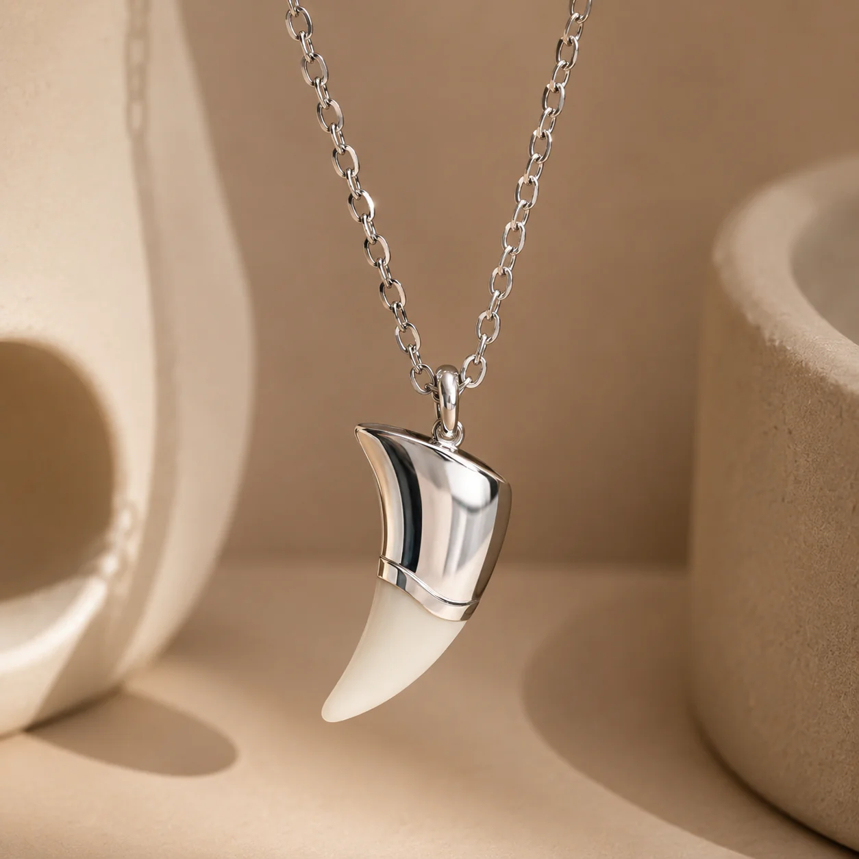 Bone Fang Pendant Necklace