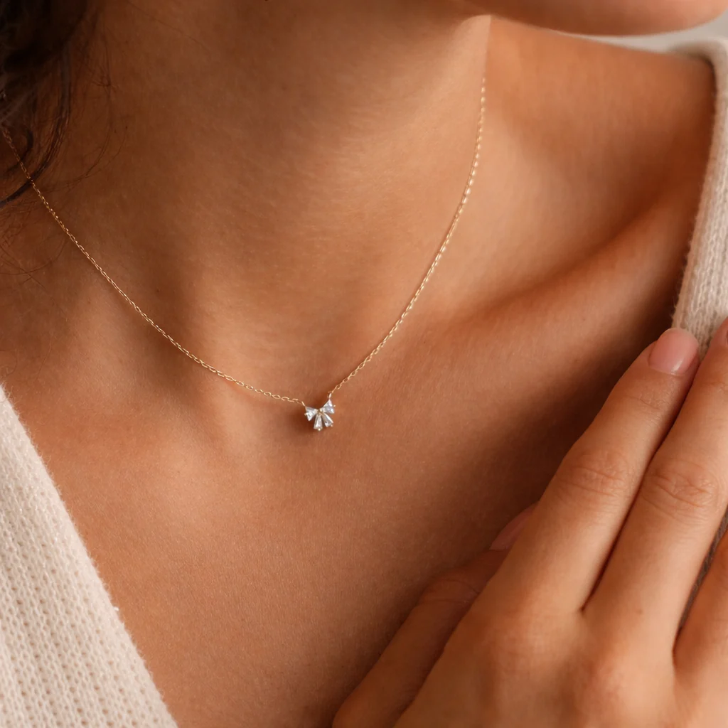 Bow Diamond Necklace