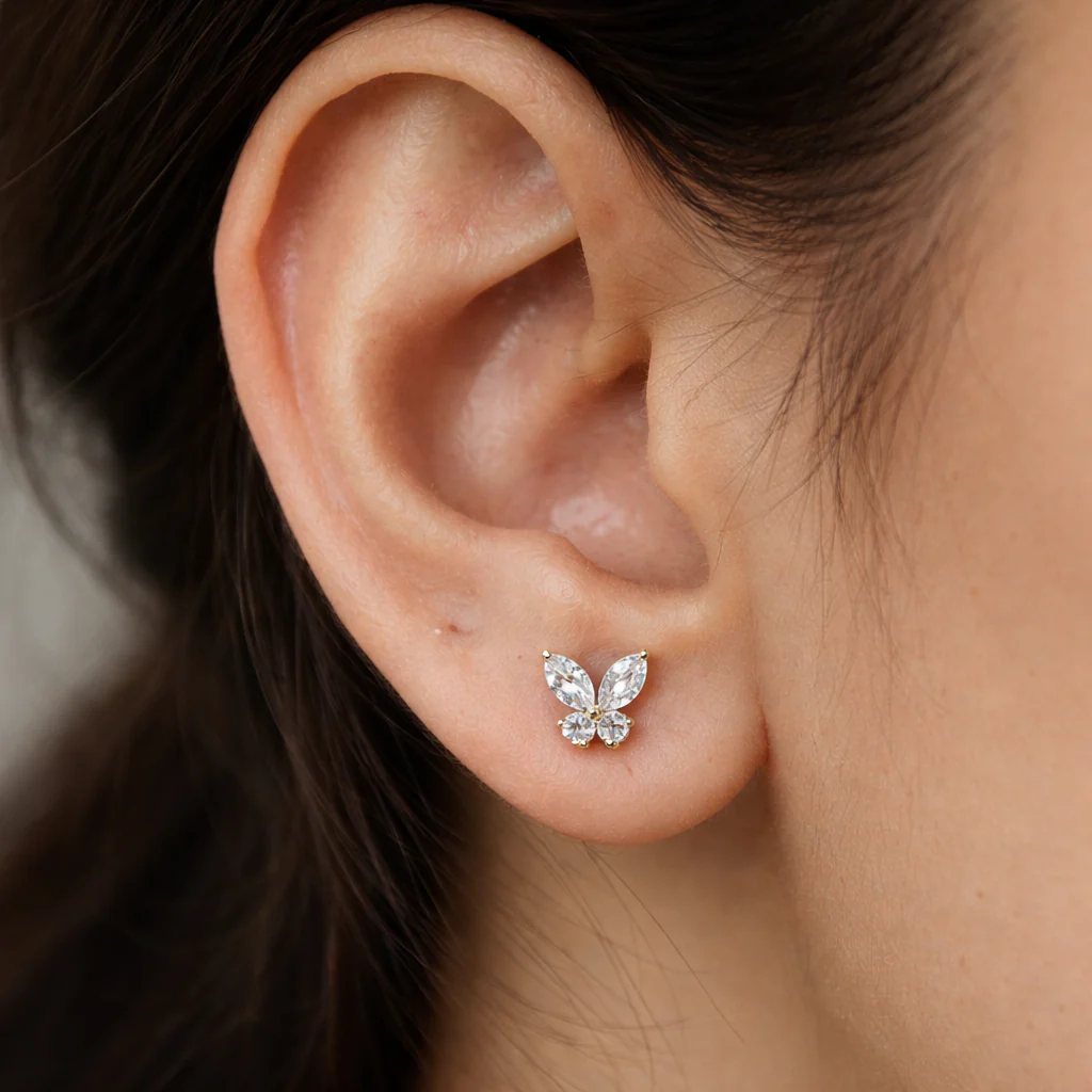 Butterfly Diamond Studs - Image 3