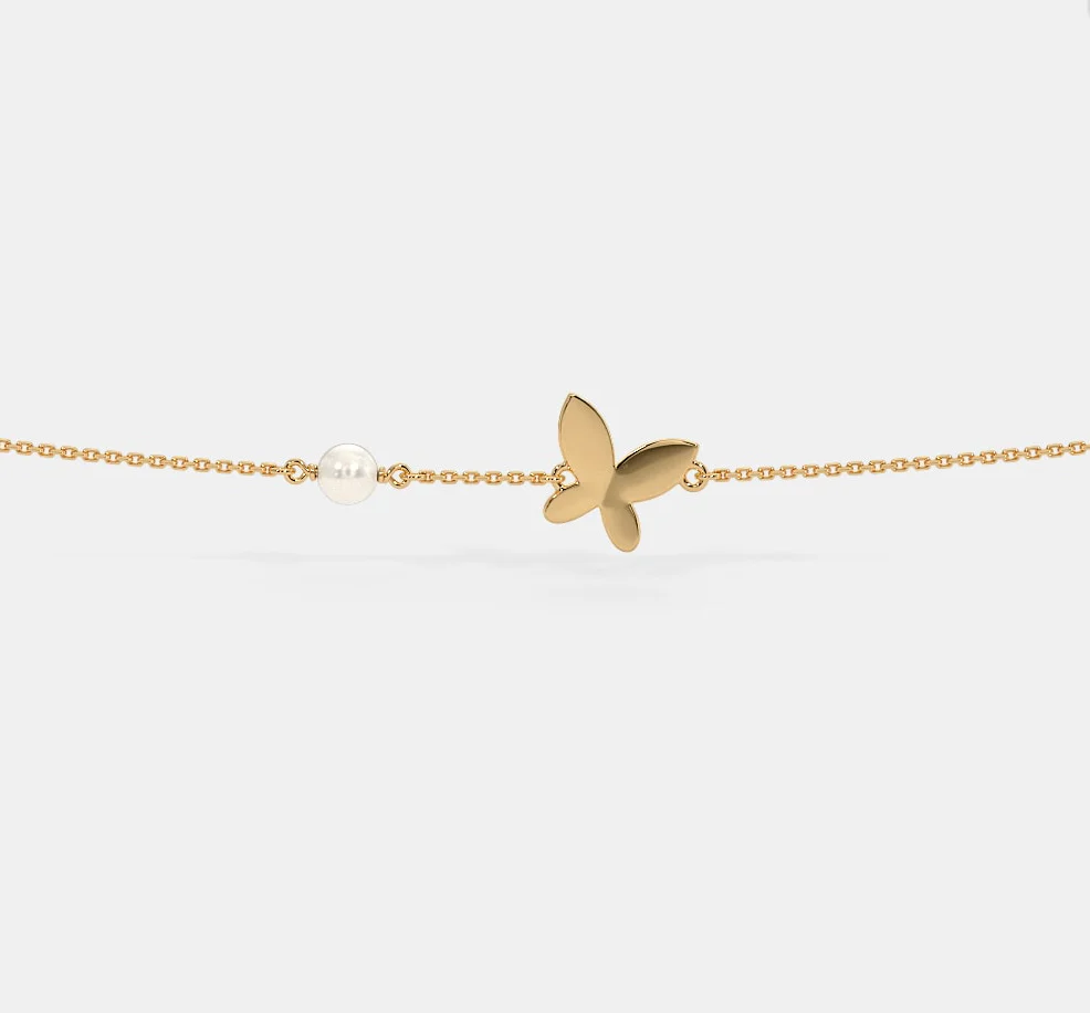 Butterfly Pearl Anklet - Image 3