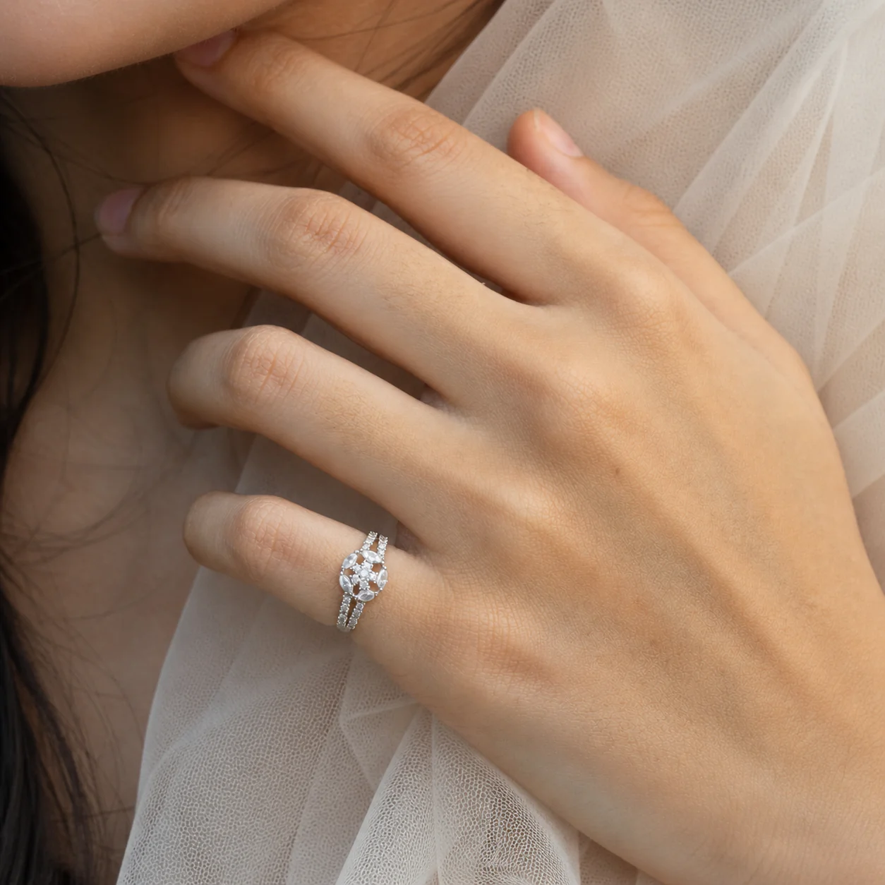 Celeste Bloom Halo Ring - Image 5