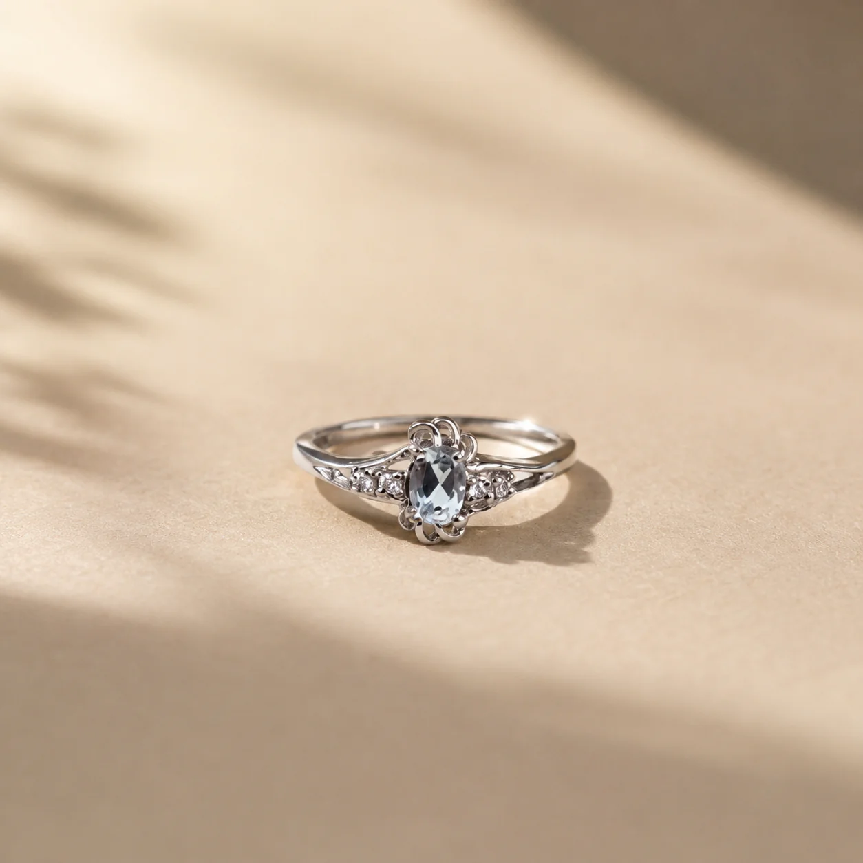 Celeste Oval Halo Ring - Image 2