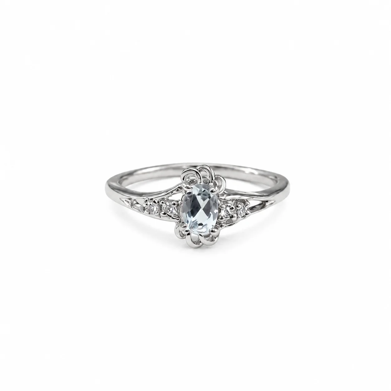 Celeste Oval Halo Ring - Image 3