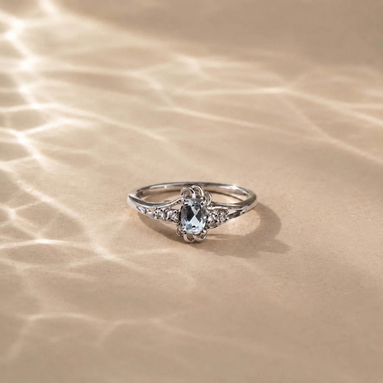 Celeste Oval Halo Ring - Image 4