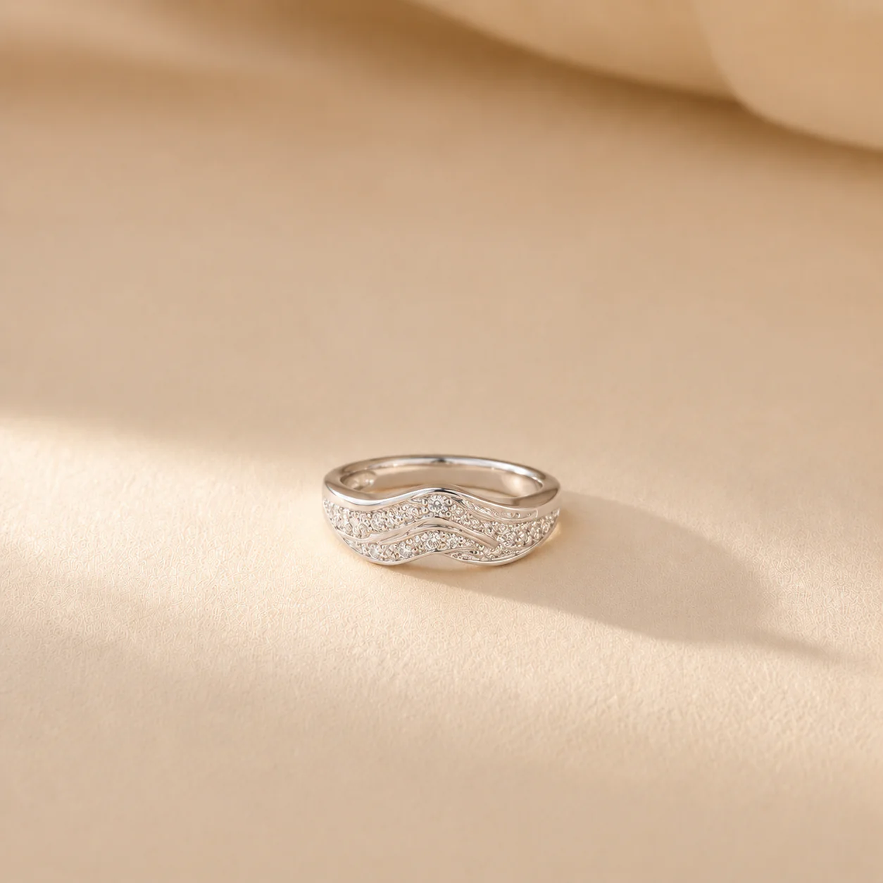 Celeste Wave CZ Ring