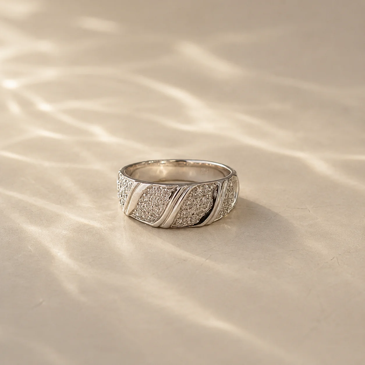 Celeste Wave Pave Ring