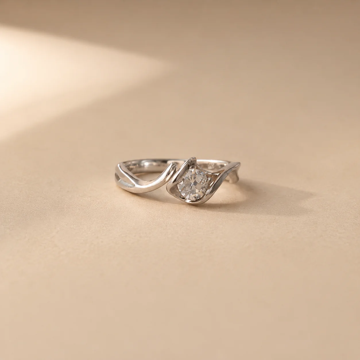 Celeste Wave Solitaire Ring - Image 2