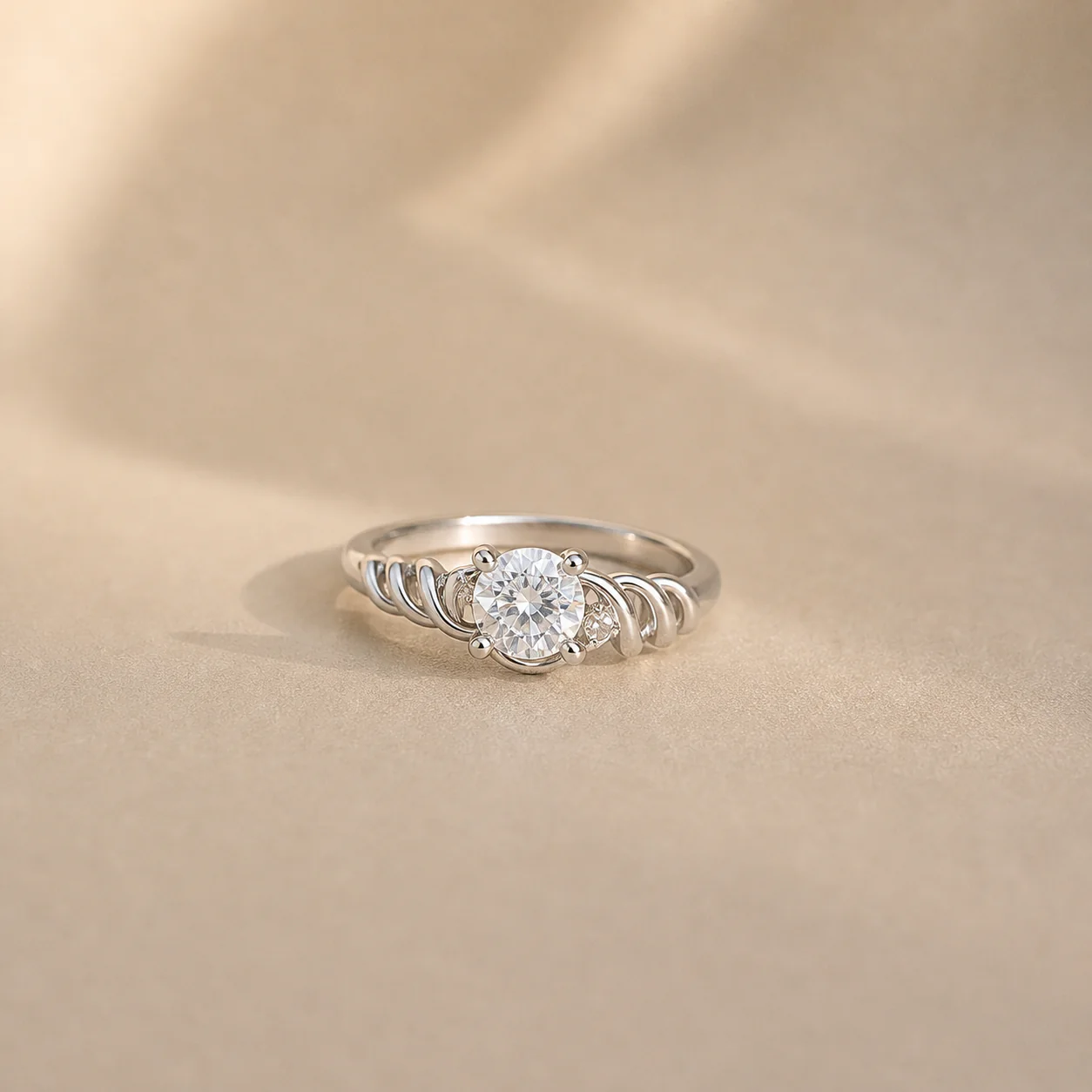 Celeste Wave Solitaire Ring - Image 2