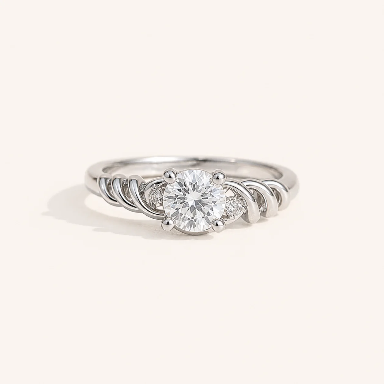 Celeste Wave Solitaire Ring - Image 4