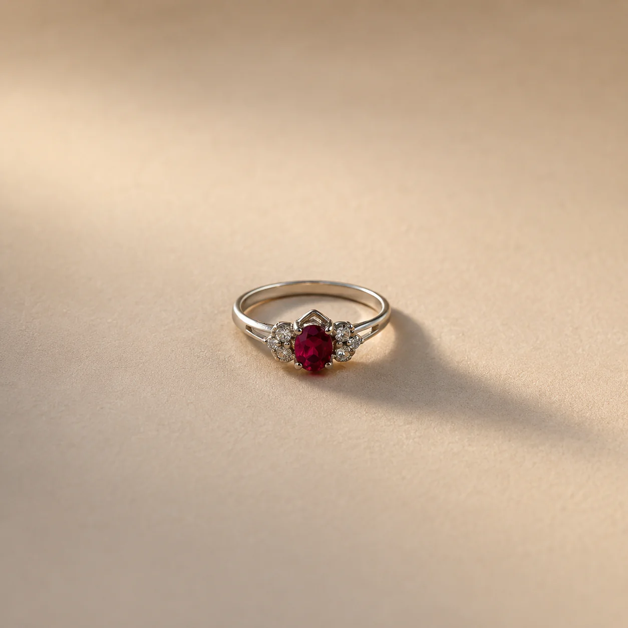 Celestia Pink CZ Floral Ring - Image 2