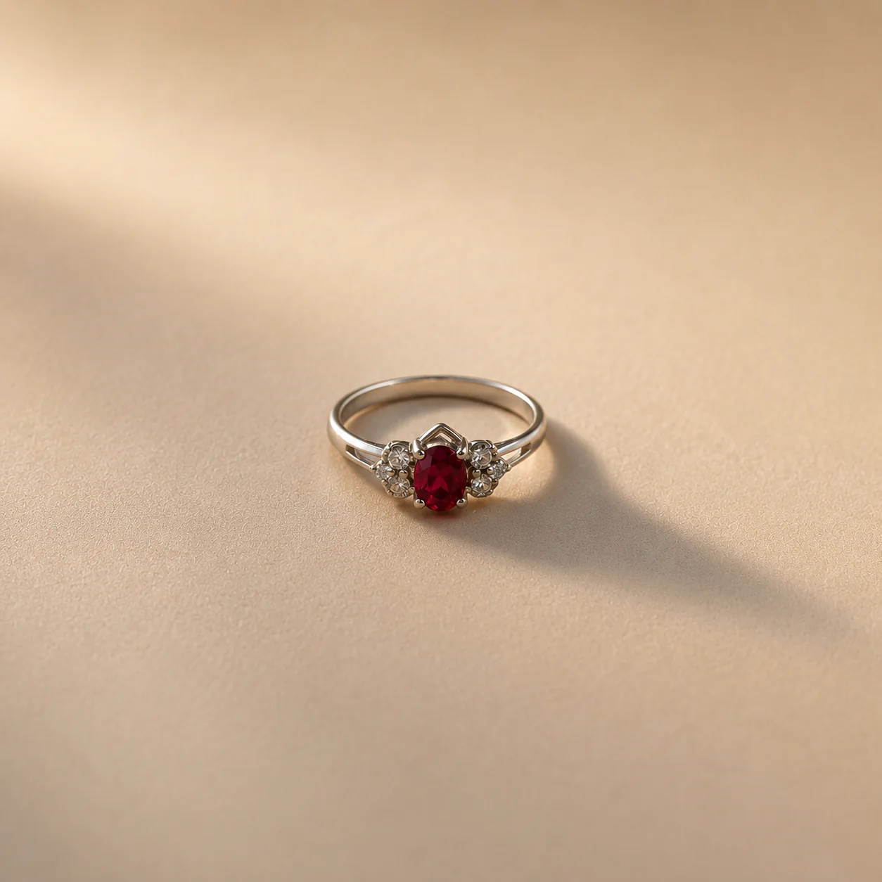 Celestia Pink CZ Floral Ring - Image 3