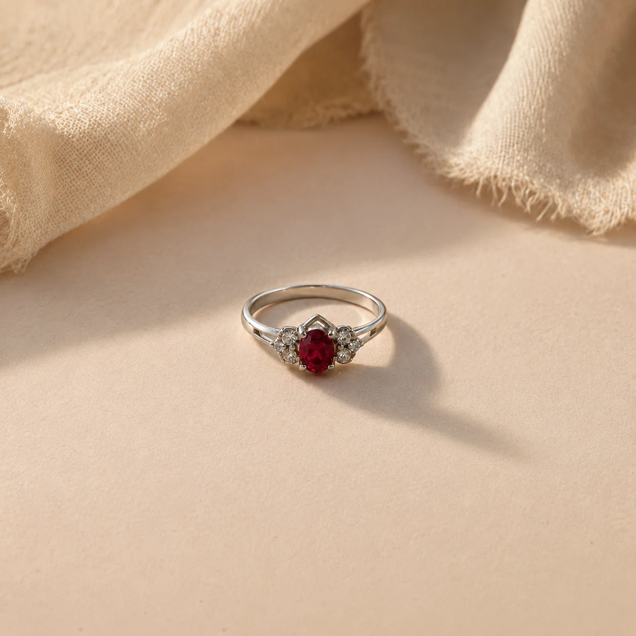 Celestia Pink CZ Floral Ring - Image 4