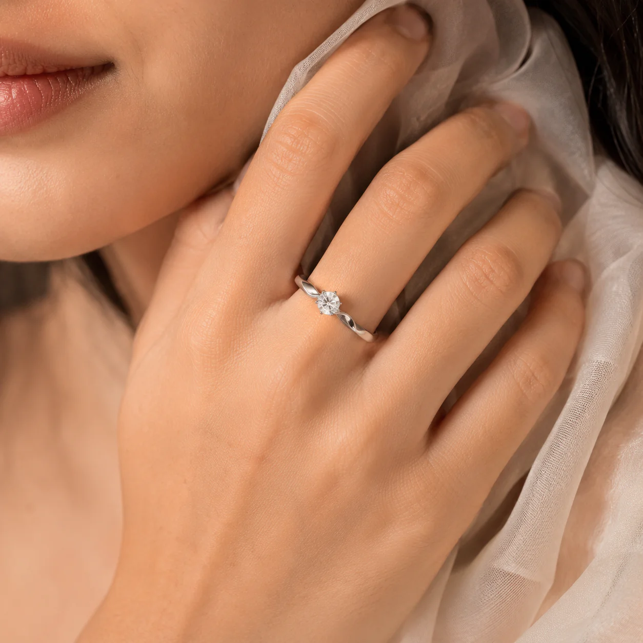Celestia Solitaire CZ Ring
