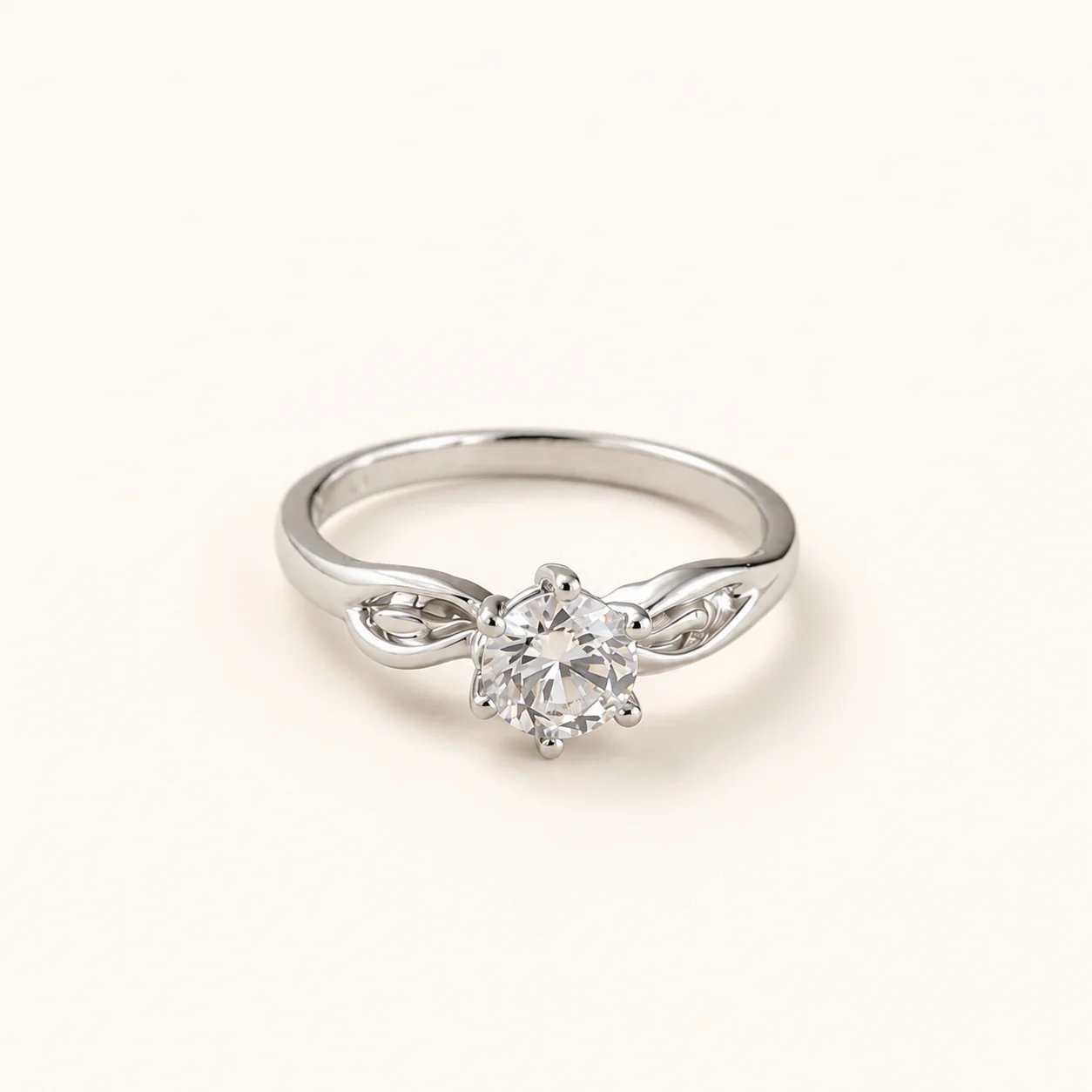 Celtic Knot Solitaire CZ Ring - Image 3