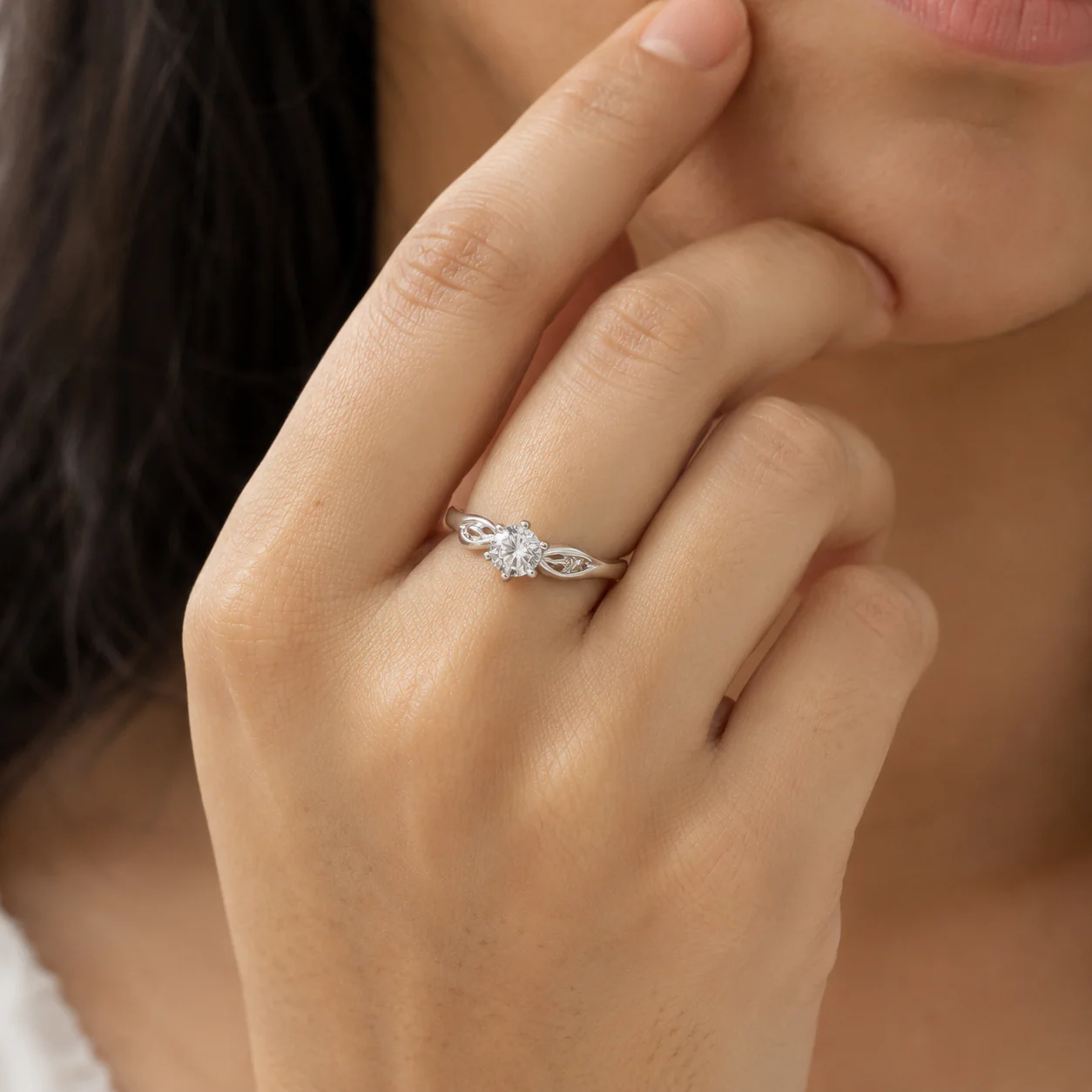 Celtic Knot Solitaire CZ Ring - Image 4