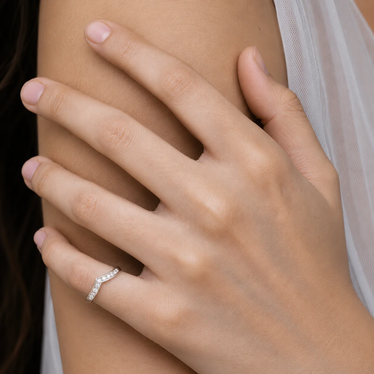 Chevron Pave CZ Band Ring - Image 4