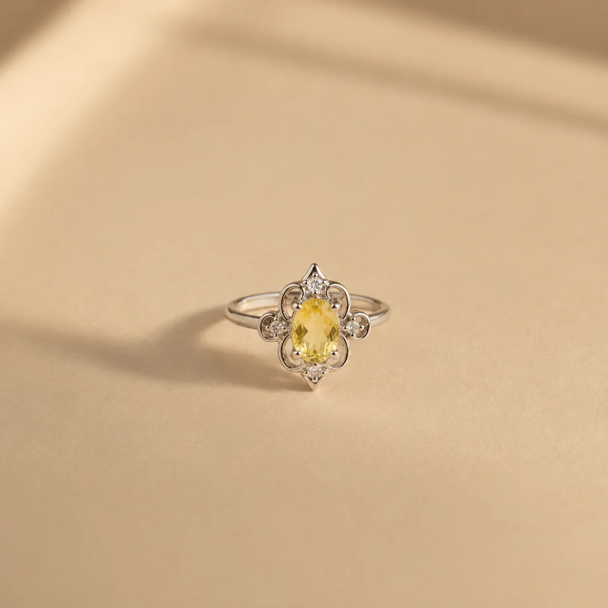 Citrine Blossom Vintage Ring - Image 2