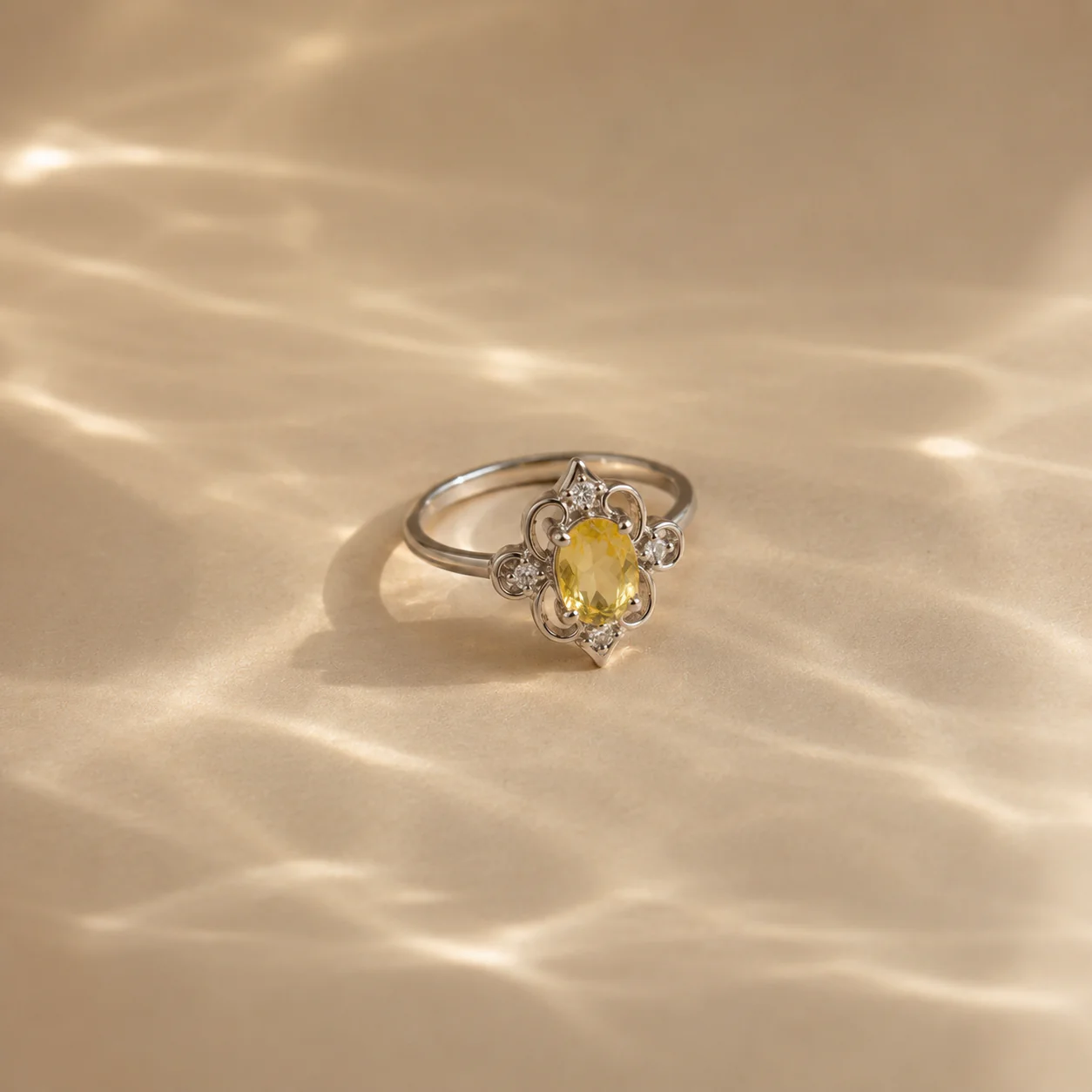 Citrine Blossom Vintage Ring - Image 3