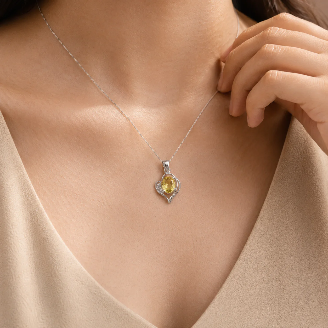 Lemon Quartz Cluster Charm - Image 4